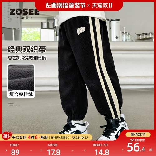 Летняя одежда, вельветовые демисезонные детские удерживающие тепло штаны, в западном стиле