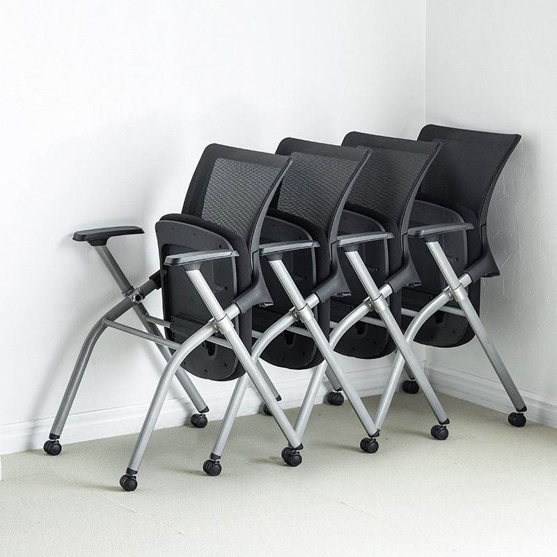 Japan SAWNA Foldable Meeting Chair With Writing Board Universal Wheel Mobile Office Training Chair Press Chair-Taobao