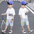 Bé trai Summer Outfit 2020 New Kids Handsome Và Stylish mùa hè ngắn tay áo mõm quần áo hai mảnh của trẻ em. 