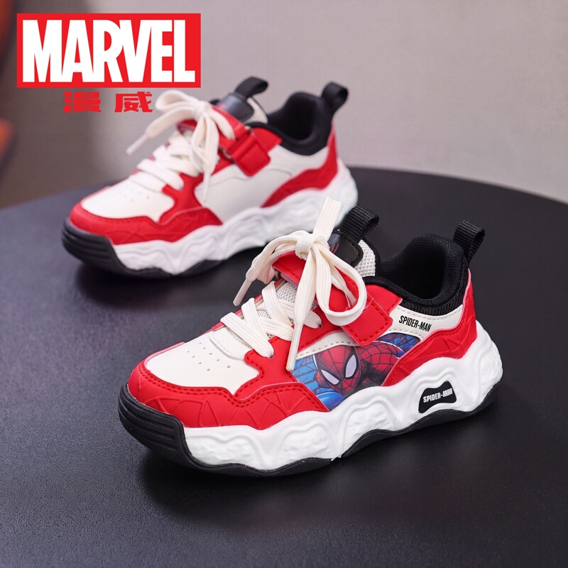 Disney Marvel Children's Shoes Spider-Man Boys' Shoes Autumn New Leather Waterproof Kidsren's Sports Shoes for Boys
