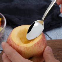 Baby scraping apple eating spoon 304 stainless steel childrens tableware auxiliary food dredging tools Scraping spoon artifact