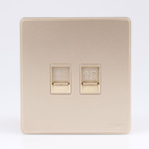 Chint switch socket champagne gold NEW2-C20902 light champagne gold telephone computer socket