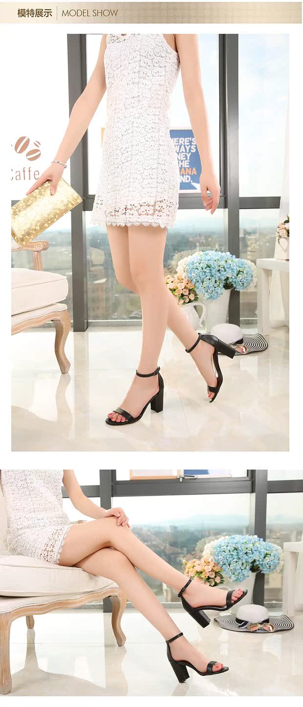 Ngôi sao mới hè 2018 với cùng một đôi giày nữ đơn giản với khóa da hở ngón với sandal dày giày quai hậu nữ