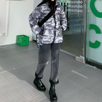 Asakawa Shuichi cotton clothes womens summer 2021 new tie-dye thickened quilted jacket jacket cool trendy Western style loose clothes