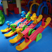 Childrens indoor baby seesaw rocking horse Kindergarten Cartoon animal double seesaw outdoor toy trojan horse
