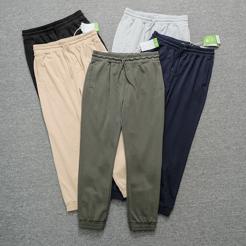 Casual Pants for Foreign Trade, Unisex Cuffed Sweatpants, Cotton Terry Straight-Leg Joggers, Spring/Summer Style