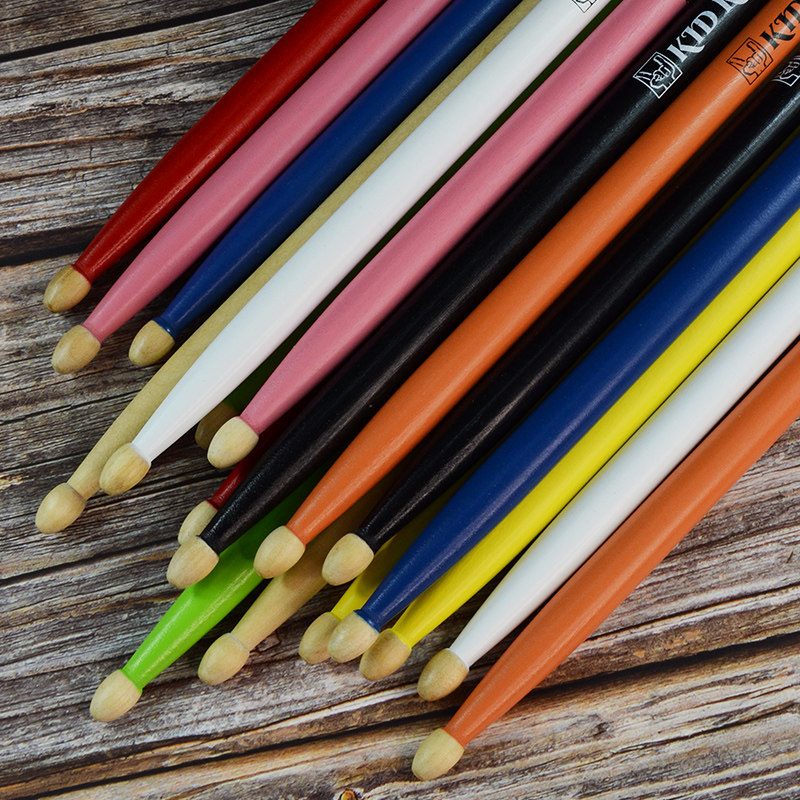 Drum drum stick color drum hammer drumstick 5A small army drum children 7A practice jazz drum professional drum stick original solid wood