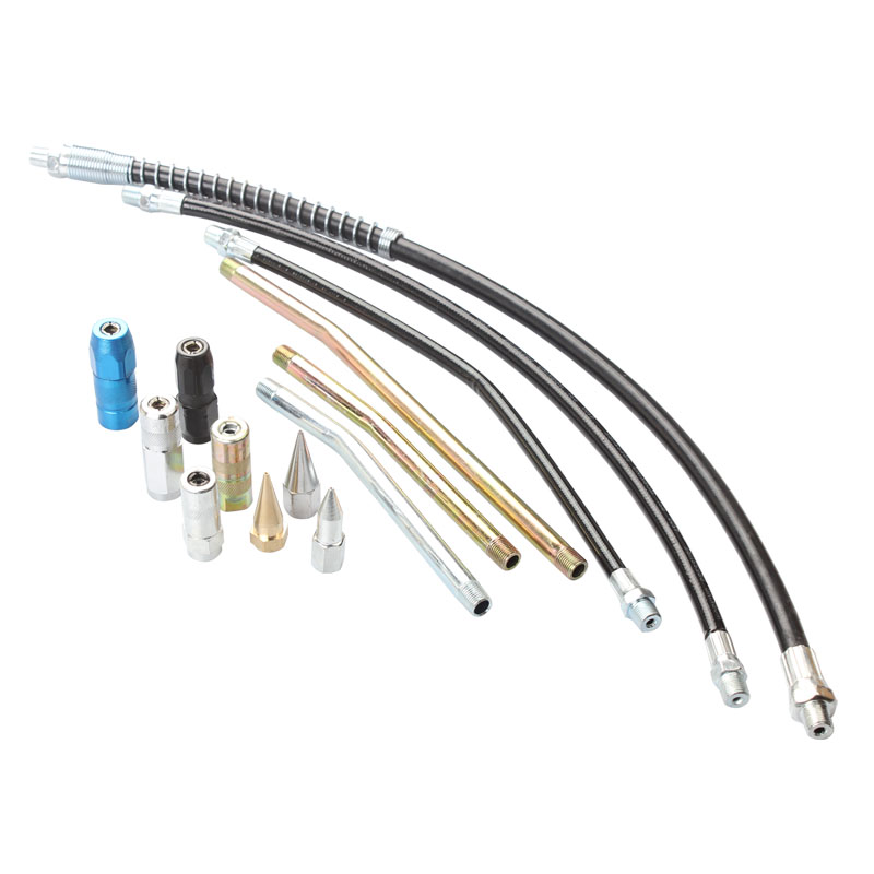 Manual universal hand grease gun hose Grease gun nozzle tip Flat mouth gun head Metal rod Hose Refueling gun nozzle
