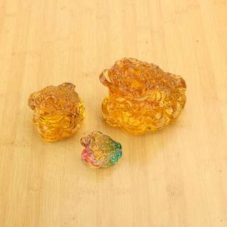 厂家黄水晶金蟾琉璃摆件吉祥物家居客厅装饰品开业乔迁招财