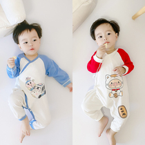 First baby clothes monk clothes for spring autumn and summer thin new baby conjoined clothes for premature birth small code pure cotton khaclothes