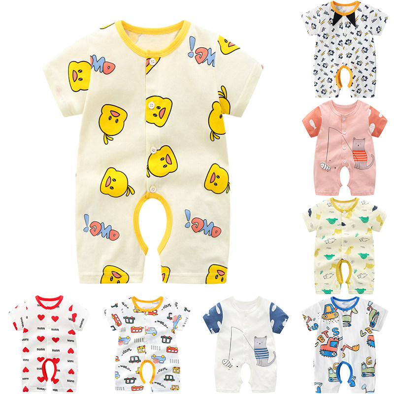 Baby Short Sleeves Hymns Summer Open Crotch Khaama Woman Baby Summer Clothing Men's Pure Cotton Pyjamas Clothes Cute