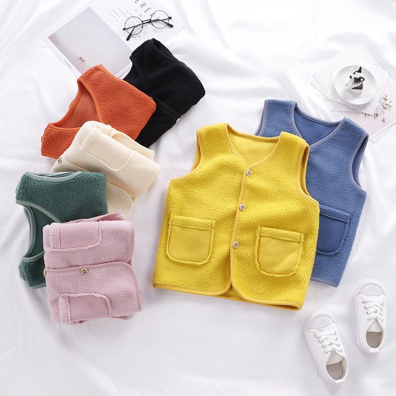 Baby Garsuede waistcoat Autumn Winter Warm Vest Men and women Baby Inner Lap Shoulder baby Little Horse clip cute autumn clothes