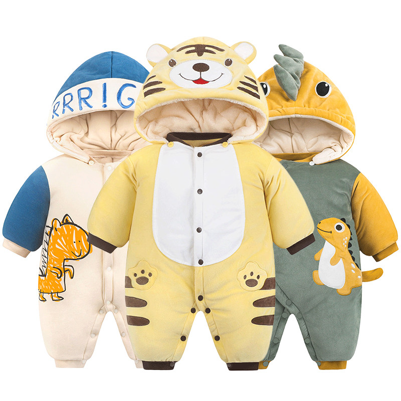 Baby cotton clothes winter coat outfit plug thicker newborn children's clothing winter clothes superbu coat cotton