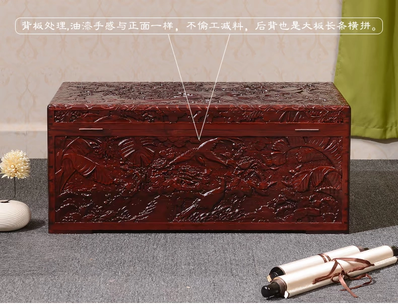 瑶 全 箱 Hộp đựng quần áo cưới chạm khắc hộp thư pháp bằng gỗ của hồi môn - Cái hộp