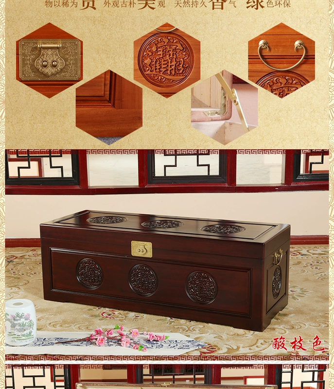 1 m 3 hộp gỗ long não dày 1 m 5 hộp thư pháp và bộ sưu tập tranh gỗ rắn chống côn trùng hộp quần áo retro - Cái hộp thùng gỗ đóng hàng
