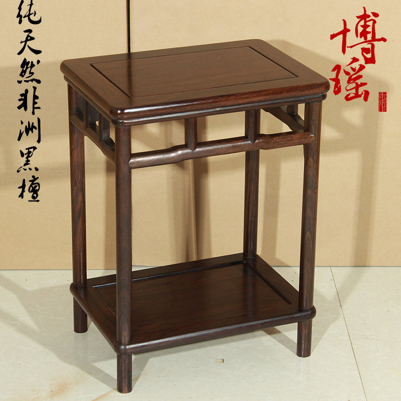 Boyao Chinese red wood flower frame Ming style black sandalwood tea table solid wood flowers a few bonsai shelf Chi Stone Fish Tank Base