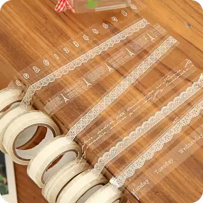 Lace tape cute hipster transparent lace roll tape photo album DIY decorative sticker 10 m