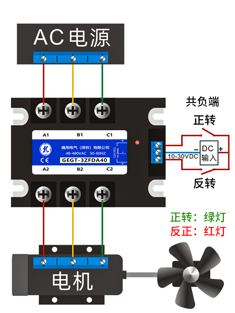 三相40固態繼電器220V電機正反轉10A25A40A模塊380V直流控交流60A-Taobao