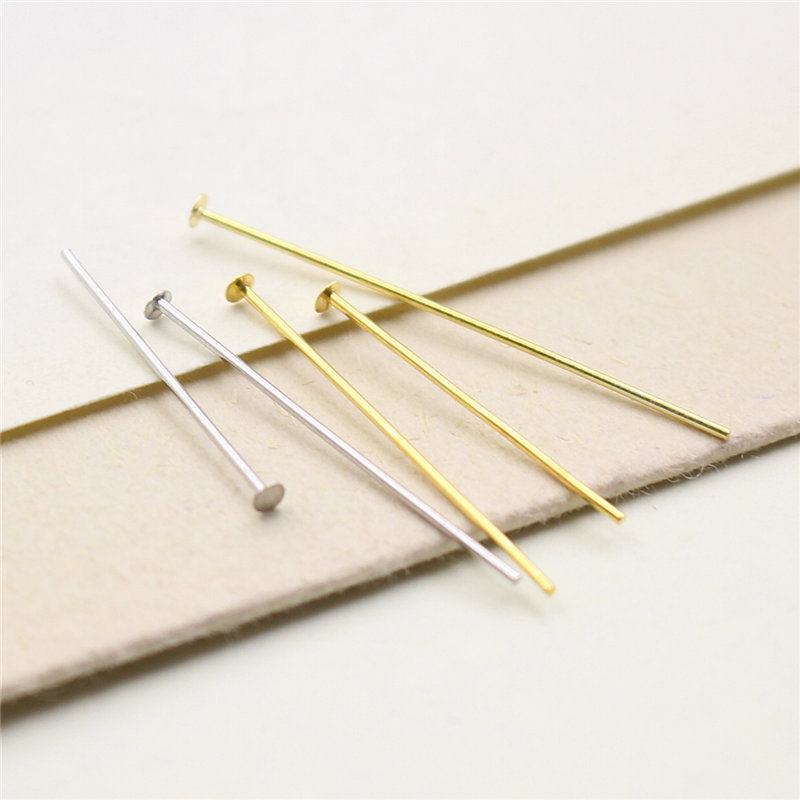 S925 Sterling Silver DIY Hand Pendant Earrings Material Accessories T Needle T Shape Flat Head Gold Plated Jewelry