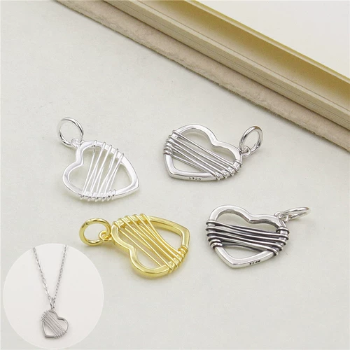 Оригинальное дизайнерское ожерелье в форме сердца, подвеска, аксессуар, аксессуары, браслет из бисера ручной работы, серебро 925 пробы