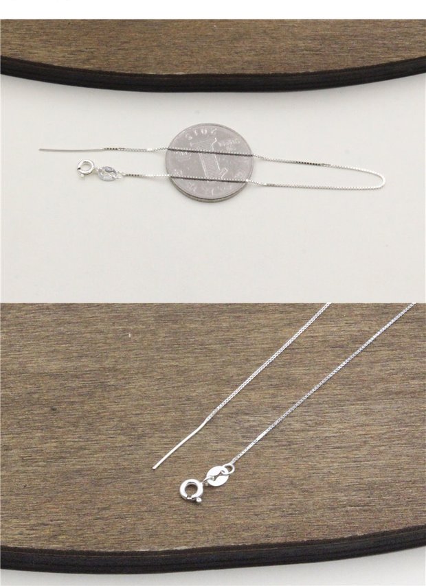 S925 sterling bạc phụ kiện trang sức vật liệu chuỗi vòng chân vòng chân thông qua chuỗi hộp trái tim DIY chuỗi tốt handmade - Vòng chân lắc chân nữ vàng đẹp