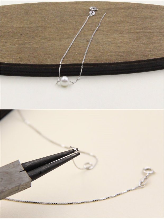 S925 sterling bạc phụ kiện trang sức vật liệu chuỗi vòng chân vòng chân thông qua chuỗi hộp trái tim DIY chuỗi tốt handmade - Vòng chân lắc chân nữ vàng đẹp