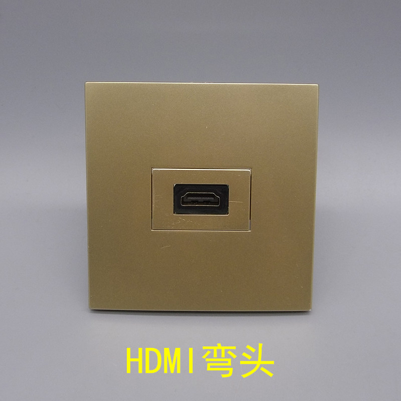 Champagne gold Type 86 one HDMI elbow HD socket panel Gold 2 0 version in-line multimedia wall plug