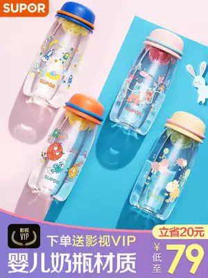 Supor water Cup cute girl Home portable anti-drop plastic primary school children's creative accompanying Cup