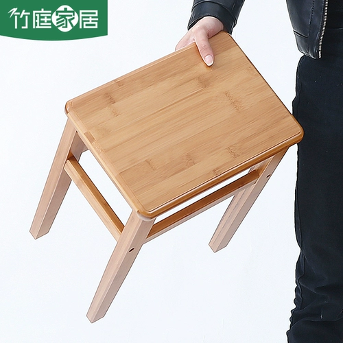 竹庭 Современная маленькая скамейка сплошной древесина простая скамейка, бамбуковый стул простые блюдные табуретки бамбуковый стул Дом Стол Стол Взрослый