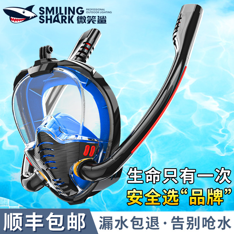 Diving Submersible Aspirator Snorkeling Three Treasures Full Dry Snorkeling Mask Free Professional Adult Myopia Full Face Glasses Equipped
