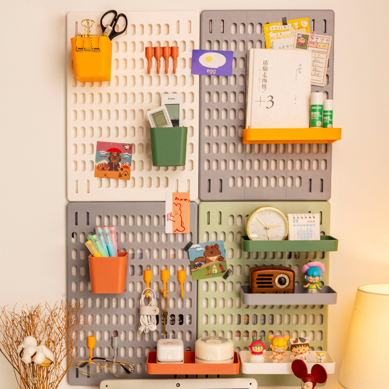 Hole board rack set free punch wall storage artifact student dormitory bedroom cosmetics display rack