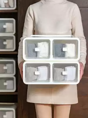 Underwear storage box plastic dormitory household wardrobe split storage box drawer bra socks underwear finishing box