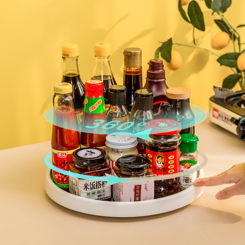 Multi-function rotating shelf flavor conditioner bottle fruit disk cooking kitchen counter reception rack