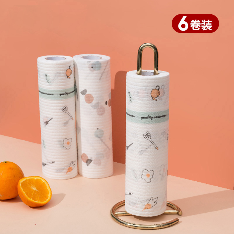 Lazy rag household printing dish towel disposable dry and wet dual-use dishwashing to remove oil stains scouring cloth kitchen supplies