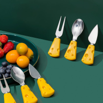 Cheese cheese fruit knife fork spoon Creative cute Western tableware Butter toast jam spread sauce knife small fork