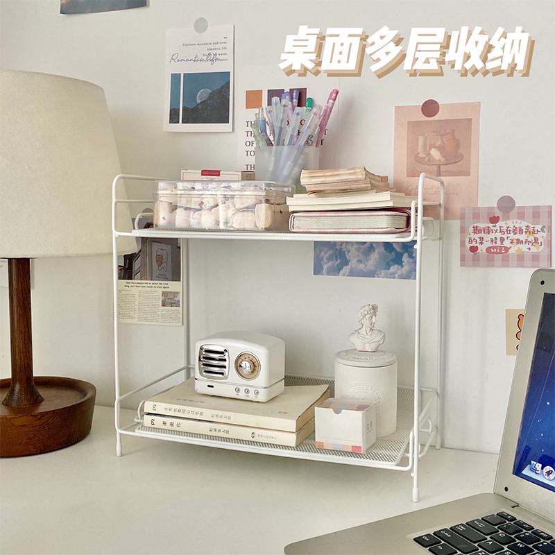 Table Top Shelf Iron Art Multilayer Ins Cosmetic Finishing Rack Student Dormitory Office Table Containing Layer Shelf