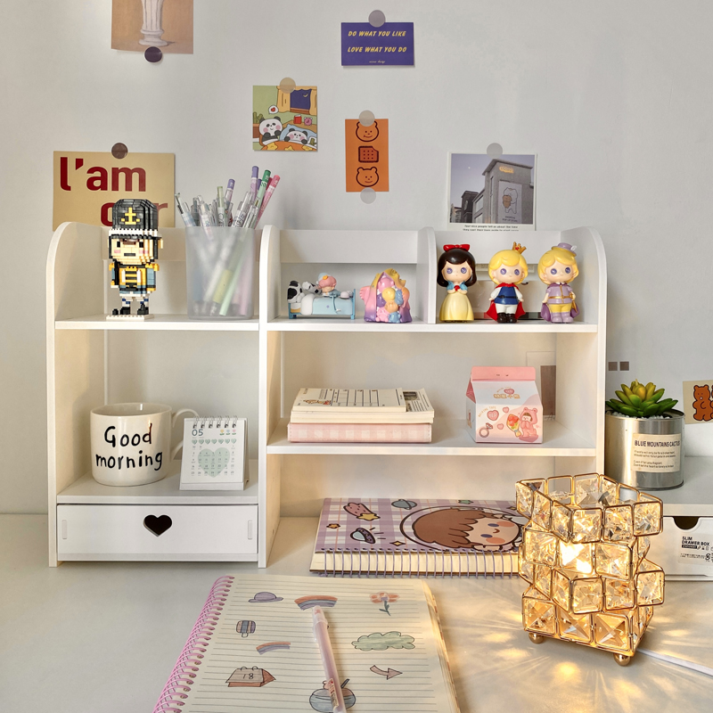 Desk Shelf Office Finishing Rack Student Dormitory God Instrumental Desk Upper Book Shelf Desk Containing Shelf-Taobao