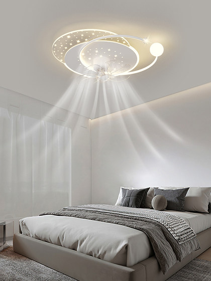 无叶风扇灯2025新款客厅灯具套餐简约现代可摇头餐厅灯卧室吊扇灯