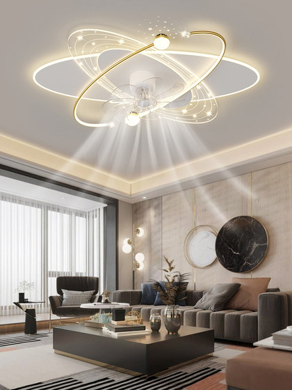 无叶风扇灯2025新款客厅灯具套餐简约现代可摇头餐厅灯卧室吊扇灯