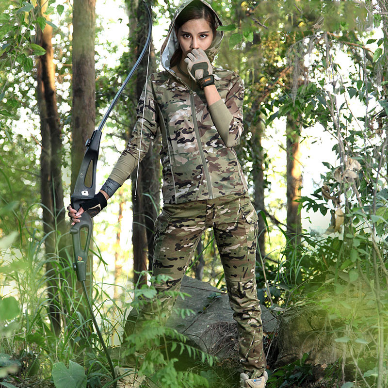 Chief CP Camo Women's Trousers Military Fan Outdoor Sports Elastic Tactical Pants Slim Cargo Pants