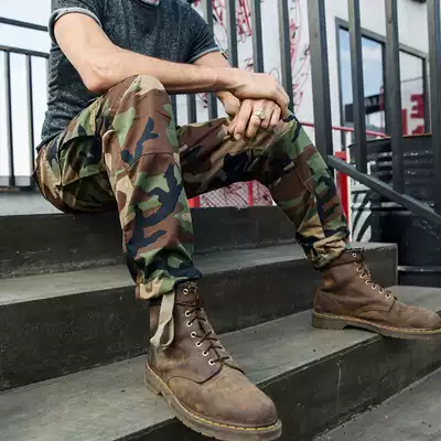 Tide brand camouflage pants men's outdoor loose overalls wear-resistant special forces training tactical pants military fans casual trousers