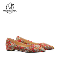 Show Grain Shoes Wedding Shoes Women 2022 New Flat Chinese Embroidered Shoes Son Pregnant Women Toast Wedding Shoes Mustard Brides