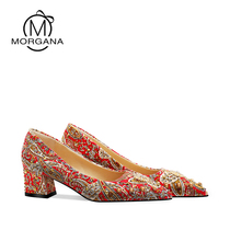 Show Grain Shoes Wedding Shoes Women 2022 New Chinese Red Wedding Shoes Rivets Coarse and bridal shoes Toast Wedding Shoes