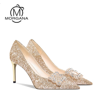 Wedding Shoes Summer Women 2022 New Water Crystal Shoes Show and main wedding dress Two wear without tired footed bridal shoes Daily to wear