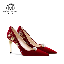 Wedding Shoes Woman 2022 New High-to-Bride shoes can normally wear a show and wedding dress Two wearing no-tired Chinese wedding