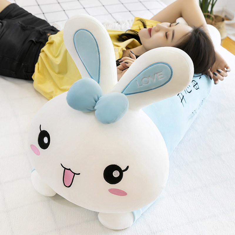 Rabbit plush toy lazy clip sleeping with pillow doll cute doll doll bed supersoft woman