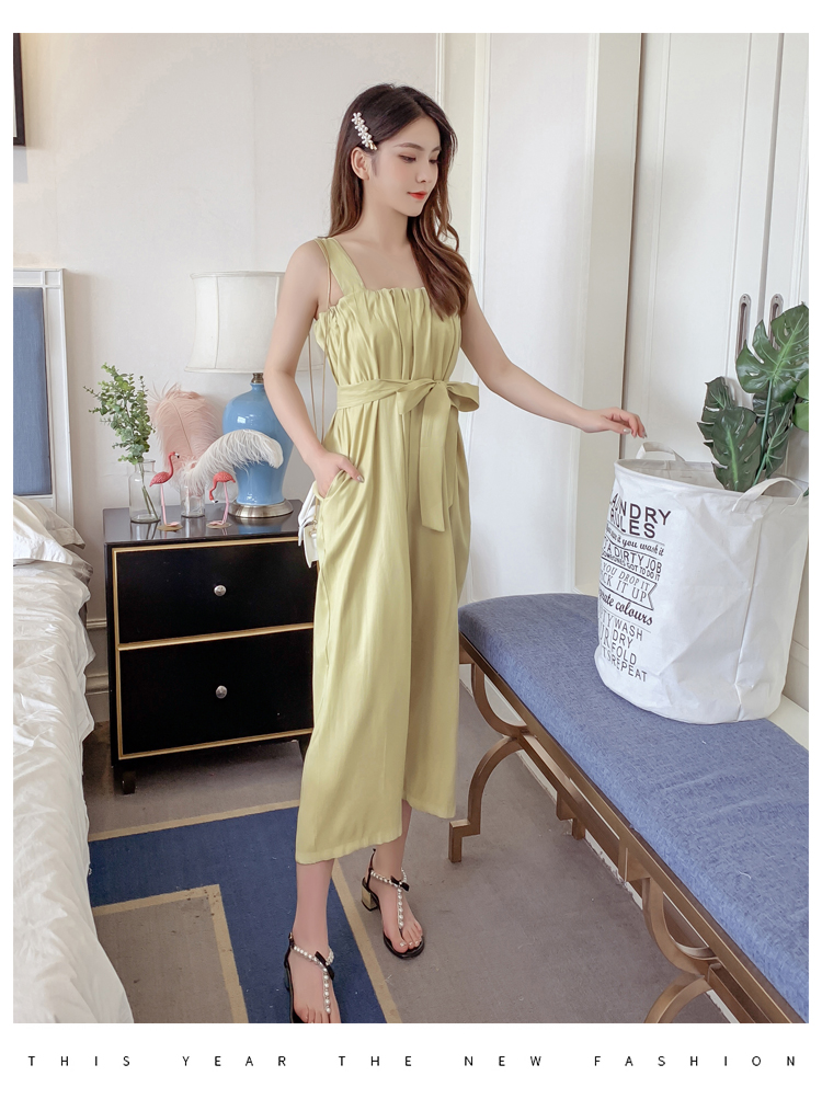 VK旗艦店 韓系雪紡吊帶寬鬆寬口連身褲套裝無袖褲裝