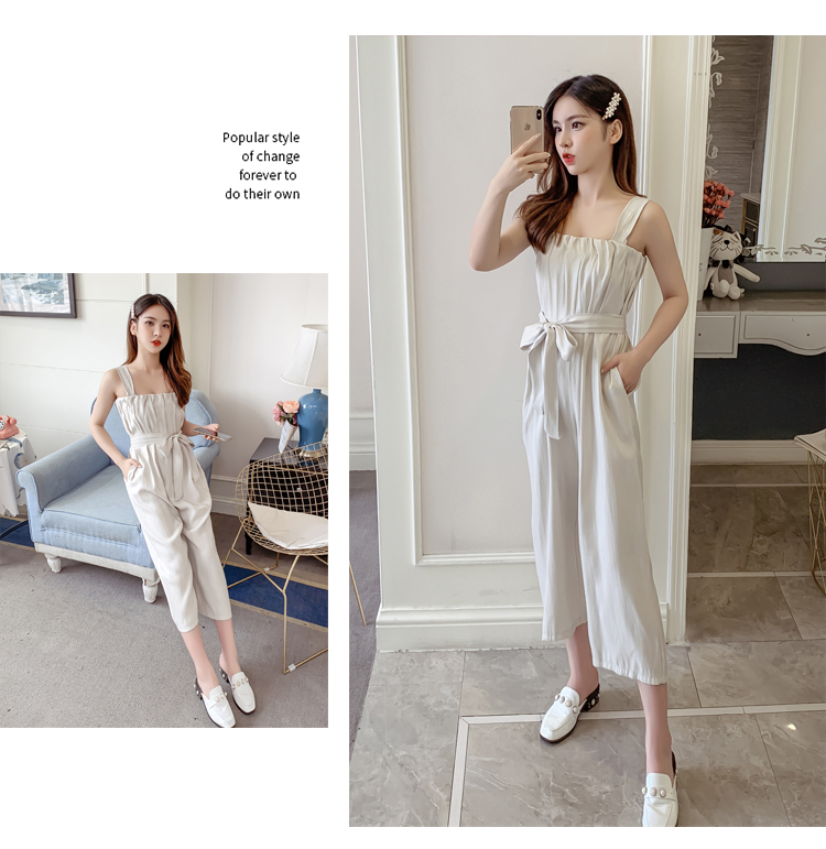 VK旗艦店 韓系雪紡吊帶寬鬆寬口連身褲套裝無袖褲裝