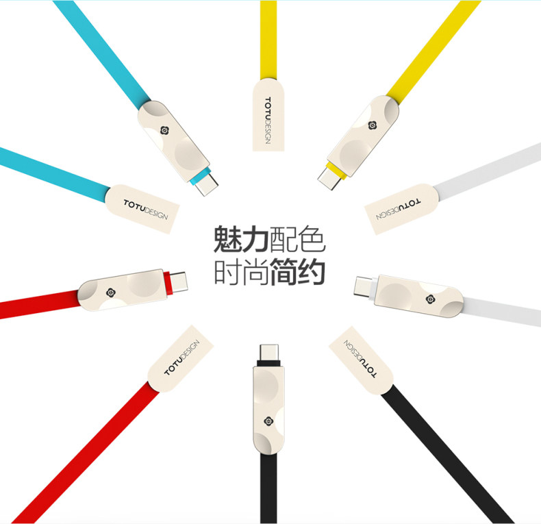 TOTU Zinc Alloy Connector Rhombic Quick Charge Type-C+Micro USB Cable for MacBook LeEco Android Type-C Smartphones Tablets
