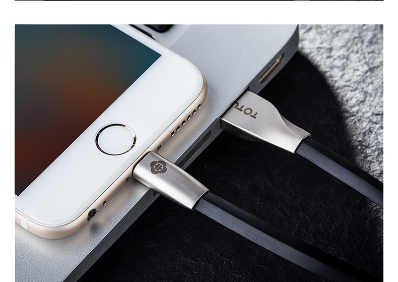 TOTU Zinc Alloy Connector Rhombic LED Audo-disconnect Quick Charge Lightning Cable for Apple iPhone iPad iPod